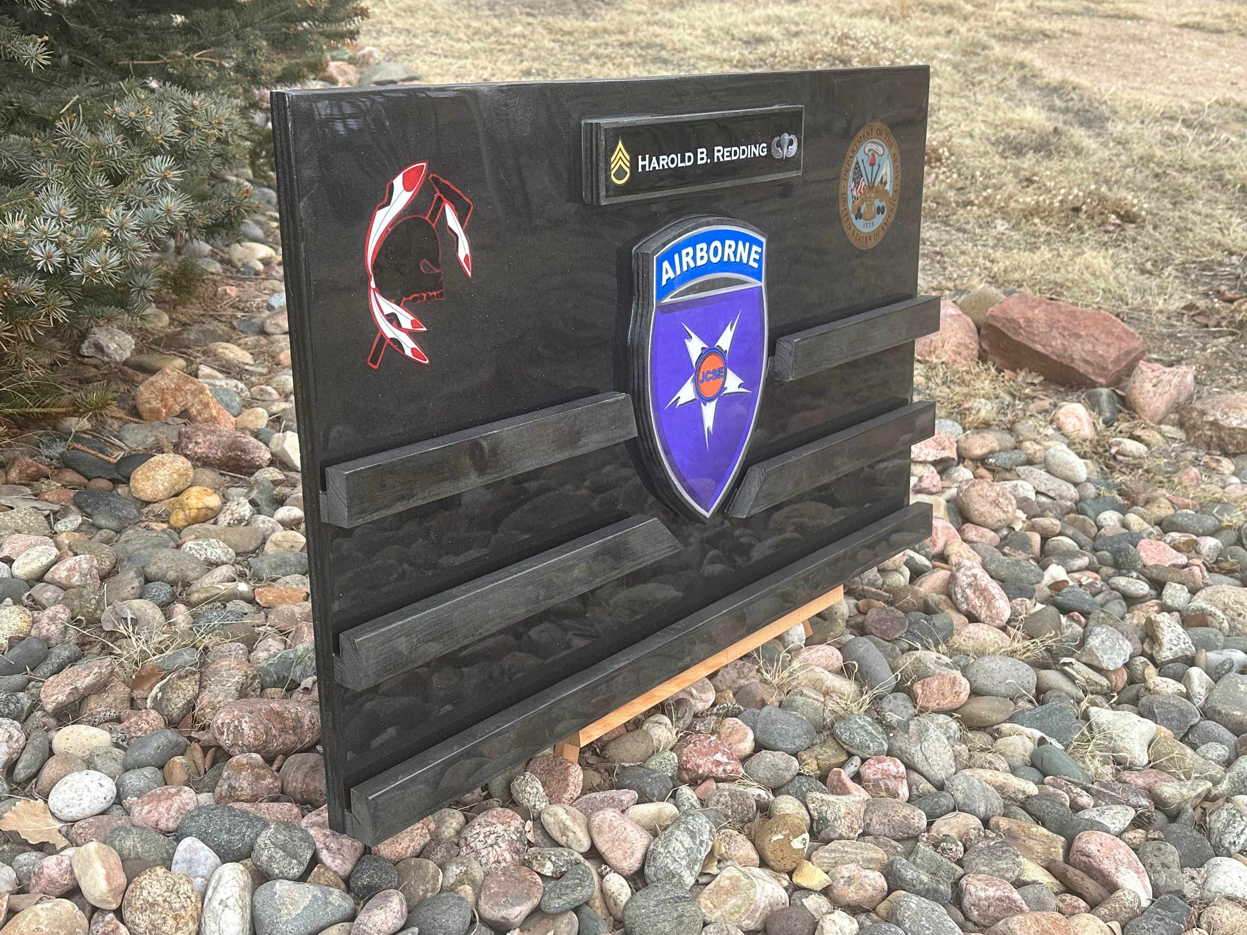 Airborne 32" custom challenge coin holder